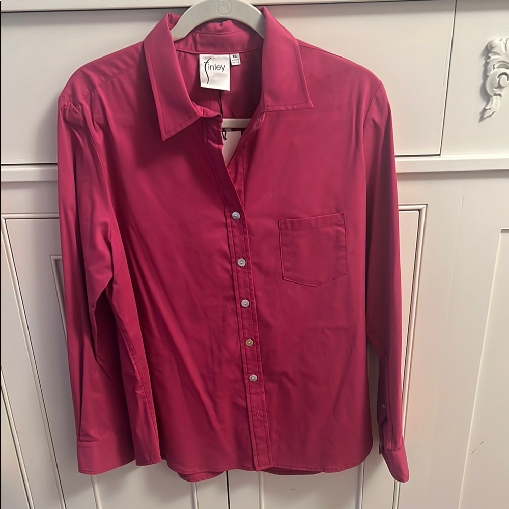 COPY - NWT Finley Pink Long Sleeve Button Down Blouse